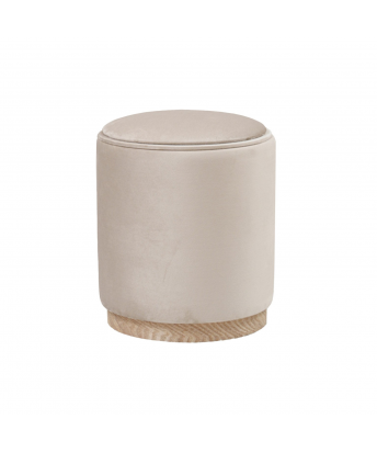 Puf Arcón/Bandeja Terciopelo Beige