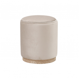 Puf Arcón/Bandeja Terciopelo Beige