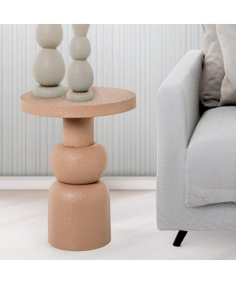 Mesa Auxiliar Metal Acabado Mate Rosa