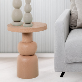 Mesa Auxiliar Metal Acabado Mate Rosa