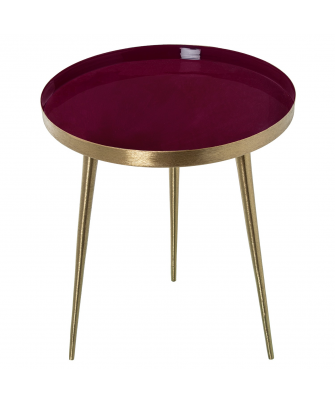 Mesa Metal Esmaltada Burdeos