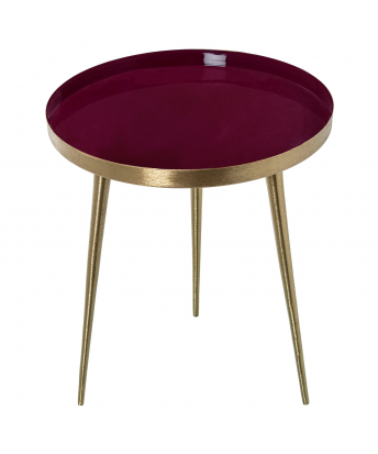 Mesa Metal Esmaltada Burdeos