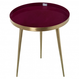 Mesa Metal Esmaltada Burdeos