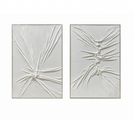 Set 2 Cuadros Abstractos Tela Relieve