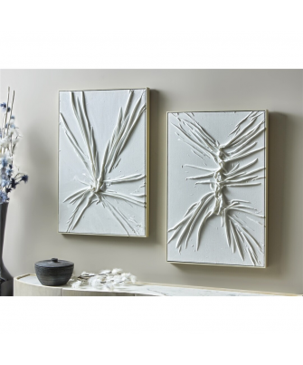 Set 2 Cuadros Abstractos Tela Relieve