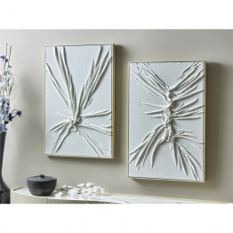 Set 2 Cuadros Abstractos Tela Relieve