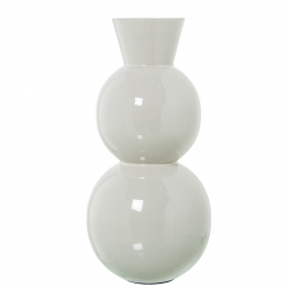 Jarrón Metal Esmaltado Blanco