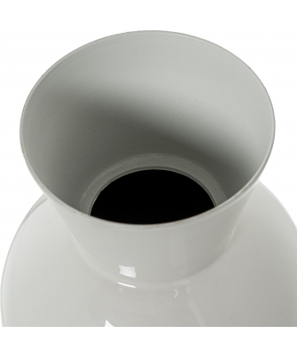 Jarrón Metal Esmaltado Blanco