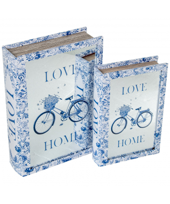 Set 2 Cajas Libro Madera /Espejo