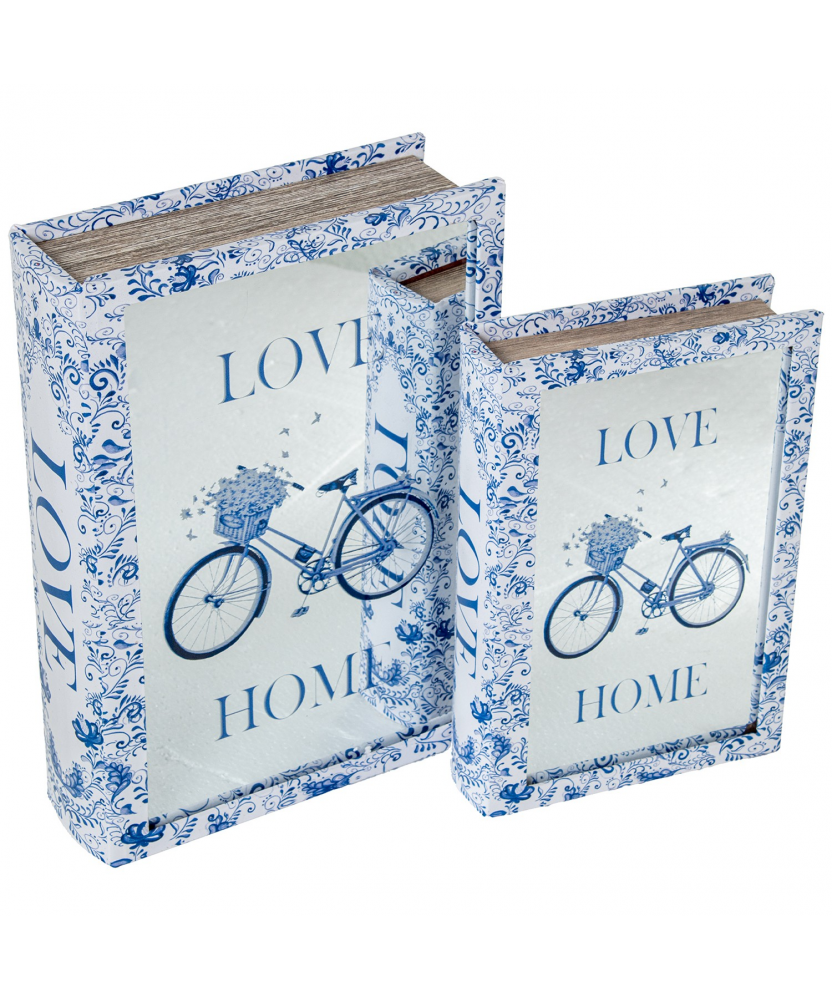 Set 2 Cajas Libro Madera /Espejo