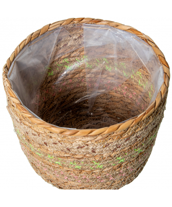 Set 3 Maceteros Mimbre Natural Ø20x16+ø16x14+ø12x11cm