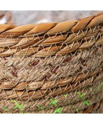 Set 3 Maceteros Mimbre Natural Ø20x16+ø16x14+ø12x11cm
