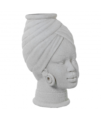 Jarrón Busto Cerámica Africano 30cm