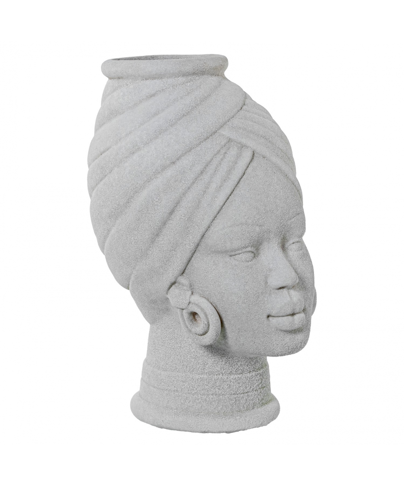 Jarrón Busto Cerámica Africano 30cm