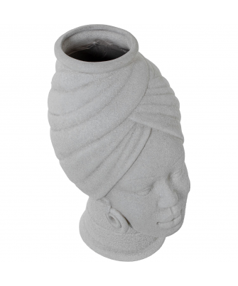 Jarrón Busto Cerámica Africano 30cm