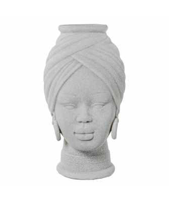 Jarrón Busto Cerámica Africano 30cm