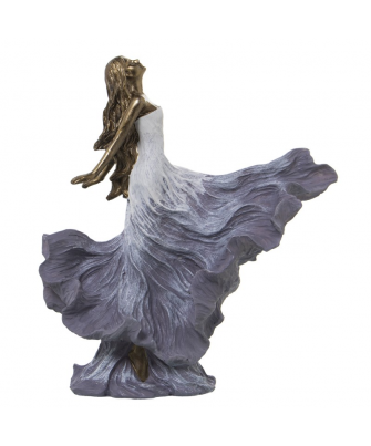 Figura Resina Dama Dorada/blanca 23x8x25cm