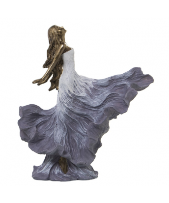 Figura Resina Dama Dorada/blanca 23x8x25cm
