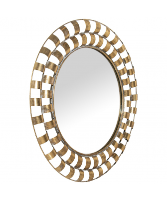 Espejo Metal 89cm Dorado Redondo Ø89x5cm