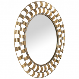 Espejo Metal 89cm Dorado Redondo Ø89x5cm