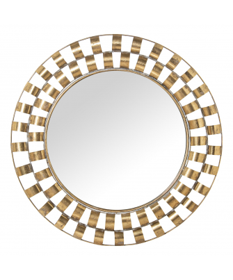 Espejo Metal 89cm Dorado Redondo Ø89x5cm