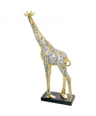 Figura Jirafa 69cm Resina Dorada 39x18x69cm