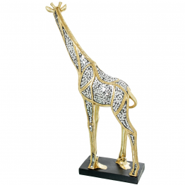Figura Jirafa 69cm Resina Dorada 39x18x69cm