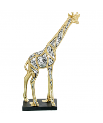 Figura Jirafa 69cm Resina Dorada 39x18x69cm