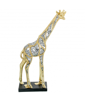 Figura Jirafa 69cm Resina Dorada 39x18x69cm