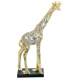 Figura Jirafa 69cm Resina Dorada 39x18x69cm
