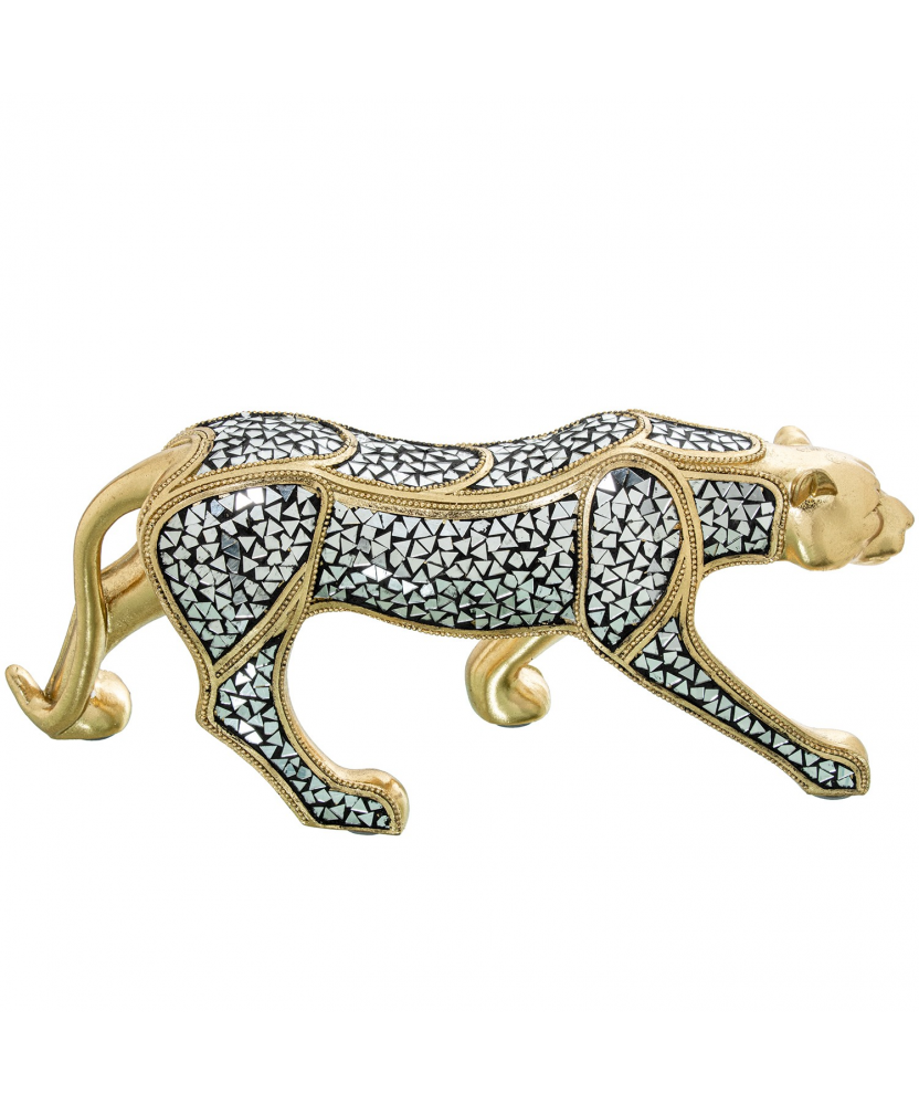 Figura Resina Guepardo Dorado 53x16x22cm