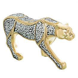 Figura Resina Guepardo Dorado 53x16x22cm