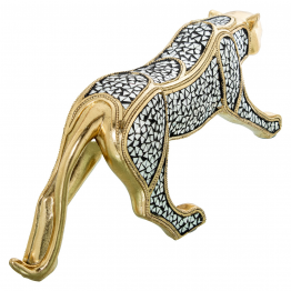 Figura Resina Guepardo Dorado 53x16x22cm