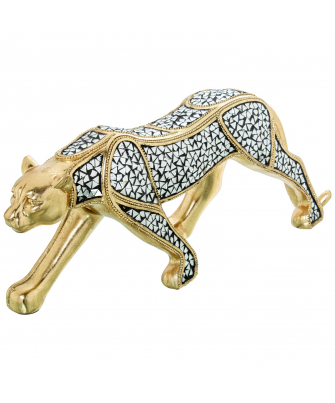 Figura Resina Guepardo Dorado 53x16x22cm