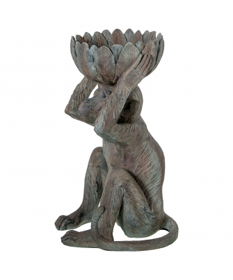 Figura Resina Chimpancé C/cuenco 29x28x49cm