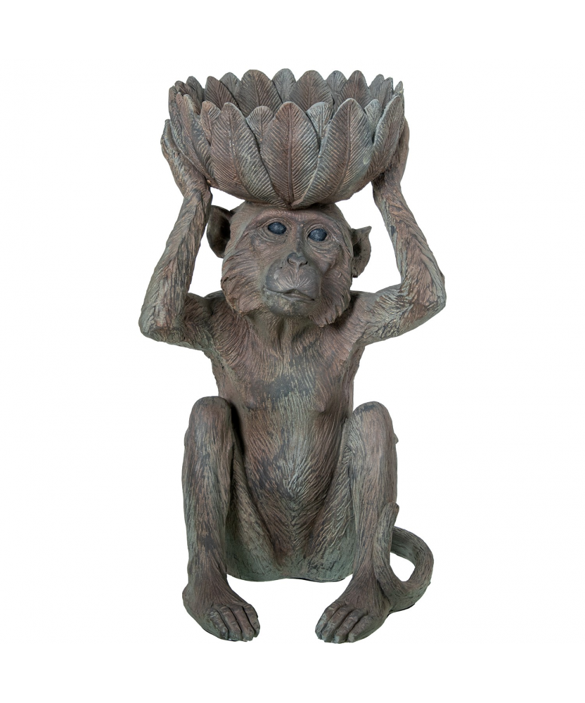 Figura Resina Chimpancé C/cuenco 29x28x49cm