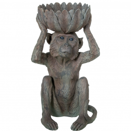 Figura Resina Chimpancé C/cuenco 29x28x49cm