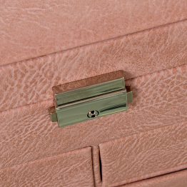 Joyero Polipiel C/cajones Y Espejo Rosa C/cierre 25x19x16cm