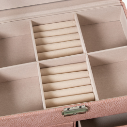 Joyero Polipiel C/cajones Y Espejo Rosa C/cierre 25x19x16cm