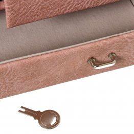 Joyero Polipiel C/cajones Y Espejo Rosa C/cierre 25x19x16cm