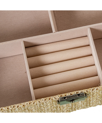 copia de Joyero Polipiel/ratan C/espejo Rosa C/cierre 30x20x9.5cm