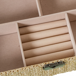 copia de Joyero Polipiel/ratan C/espejo Rosa C/cierre 30x20x9.5cm