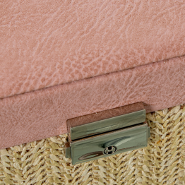 copia de Joyero Polipiel/ratan C/espejo Rosa C/cierre 30x20x9.5cm