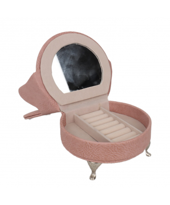 Joyero Polipiel C/espejo Rosa Sillon 15.5x12x18cm