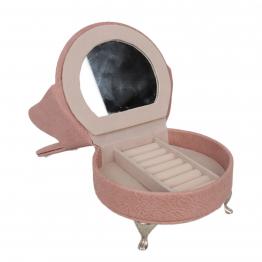 Joyero Polipiel C/espejo Rosa Sillon 15.5x12x18cm