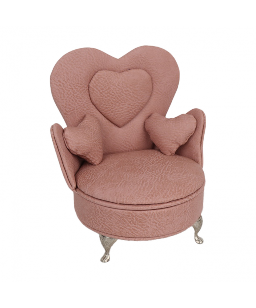 Joyero Polipiel C/espejo Rosa Sillon 15.5x12x18cm