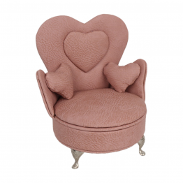 Joyero Polipiel C/espejo Rosa Sillon 15.5x12x18cm