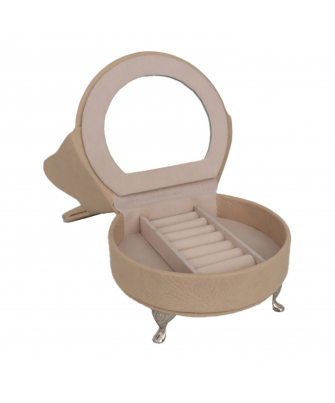 Joyero Polipiel C/espejo Beige Sillon 15.5x12x18cm