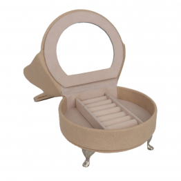 Joyero Polipiel C/espejo Beige Sillon 15.5x12x18cm