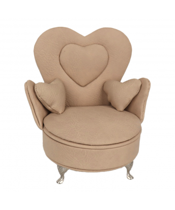 Joyero Polipiel C/espejo Beige Sillon 15.5x12x18cm